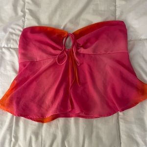Flouncy Pink and Orange Wild Fable Tank Top (Can be worn as a tube top too!)